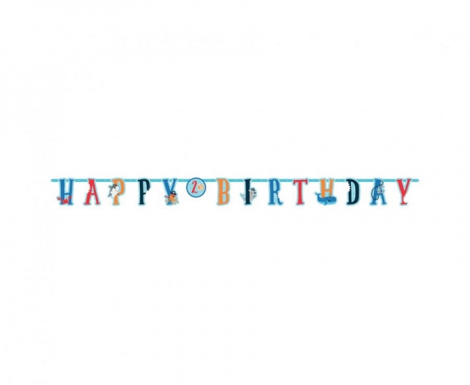 Банер гирлянд за декорация Морска тема с текст Happy Birthday, 3,0 м  /Gd/