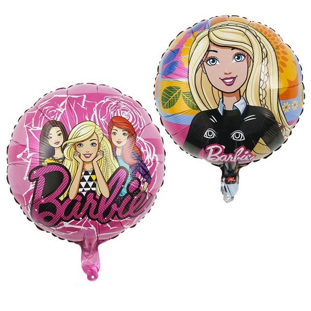 Фолиев балон Барби, две лица, 45 см