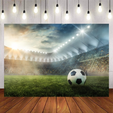 Винил за фон на рожден ден, Футбол, стадион, размер 100х70см
