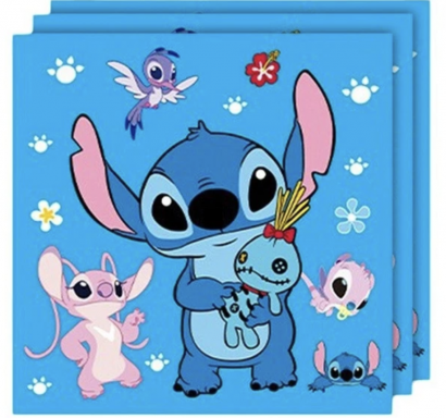 Парти салфетки Стич и Ейнджъл 33х33 см /Pe/