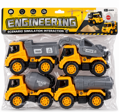 Комплект 4бр. строителни машини „Engineering“ /Li/