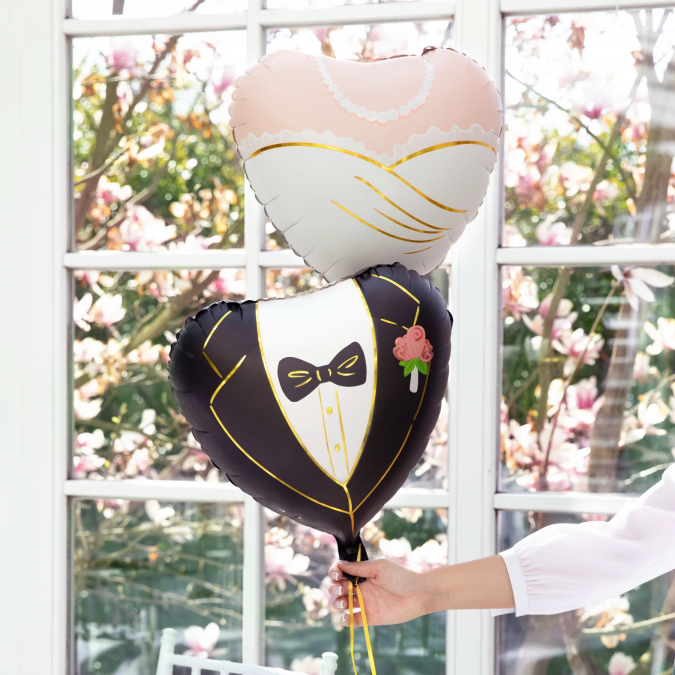 Фолиев балон Сърце, Младоженец, 45см /Pp/