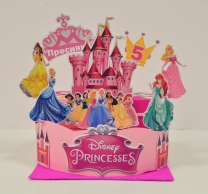 3Д Хартиена торта с декорация и персонализация Принцесите на Дисни