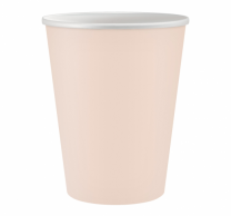 Хартиена парти чашка цвят светло розов, 250 мл, 6 бр. в опаковка /Gd/