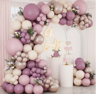 Комплект за арка 110 бр. балони в лилаво, розово, лате и злато хром /Ch/