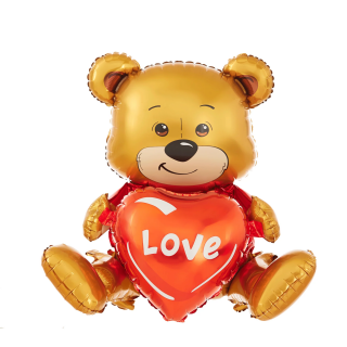 Фолиев балон стоящо Мече със сърце Love, 41х50см /Pp/