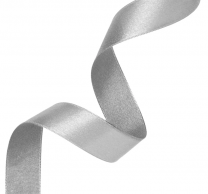 Сатенена лента, цвят сив, 2,5х23м /Pp/