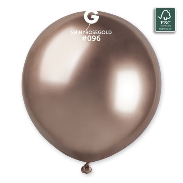 Балон хром, цвят розово злато, диаметър 33 см, 50 бр., Gemar GB120 #096 /UK/