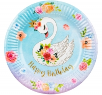 Хартиена парти чинийка Лебед, 6 бр. в пакет /mb/