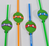 Парти сламки с облър Костенурките Нинджа, 10 бр. в пакет