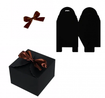 Подаръчна кутия с панделка, цвят черен, 12х12см /Km/