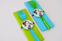 Парти комплект салфетка и вилица БМХ Колело, 6 бр. пакет