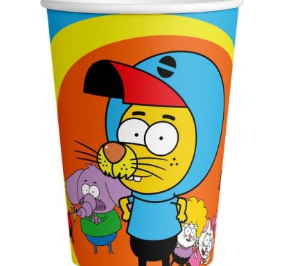 Хартиена парти чашка Крал Шакир / Kral Sakir 250 мл, пакет 8бр. лицензирана