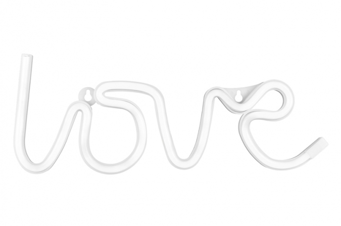 Светещ бял неонов USB Led надпис Love, 34,5х13см, /Pd/