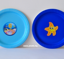 Персонализирана хартиена парти чинийка Морско дъно, 6бр. пакет