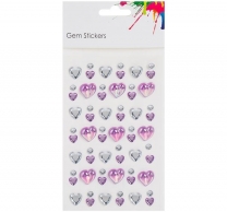 Акрилни стикери - сърца в сребристо и лилаво /Mb/