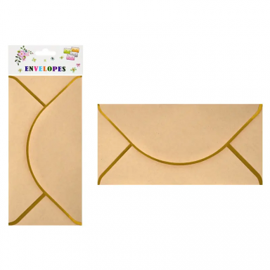 Плик за пари и други, бежов със златен кант /Km/