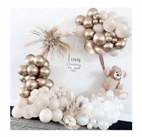 Комплект за арка 60 бр. балони в бяло, шампанско, латте и хром /Ch/
