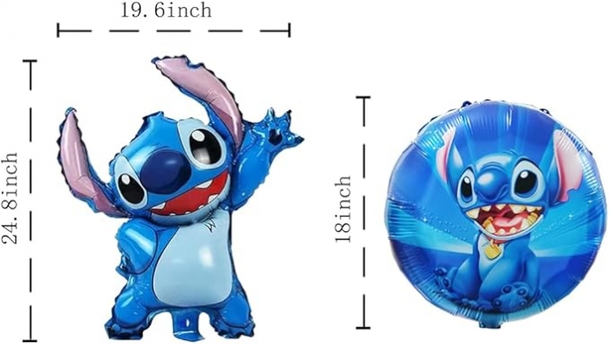 Комплект 5 бр. фолиеви балони Стич /Ch/