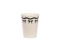 Хартиена чашка с панделка, 220мл, 6бр. /Pd/