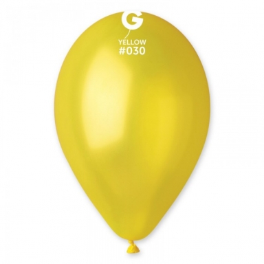 Балон жълт металик, диаметър 26 см, 10 бр. в пакет Gemar GM 90 #030 /Uk/
