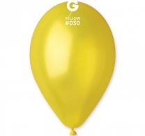 Балон жълт металик, диаметър 26 см, 10 бр. в пакет Gemar GM 90 #030 /Uk/