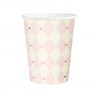 Хартиена чашка Бебе момиче ромбоиди, 270 мл, 6 бр. в опаковка /Pp/