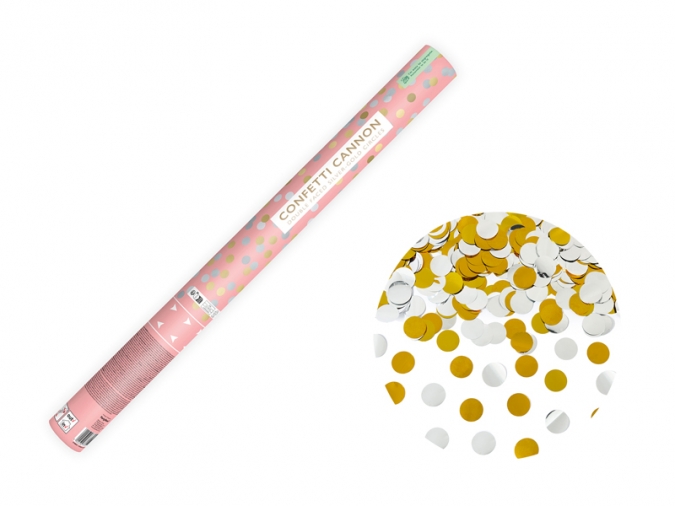 Парти конфета, златни и сребърни кръгчета, дължина 60см /Pd/