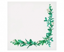 Парти салфетки зелени листа, 20 бр в пакет /Gd/