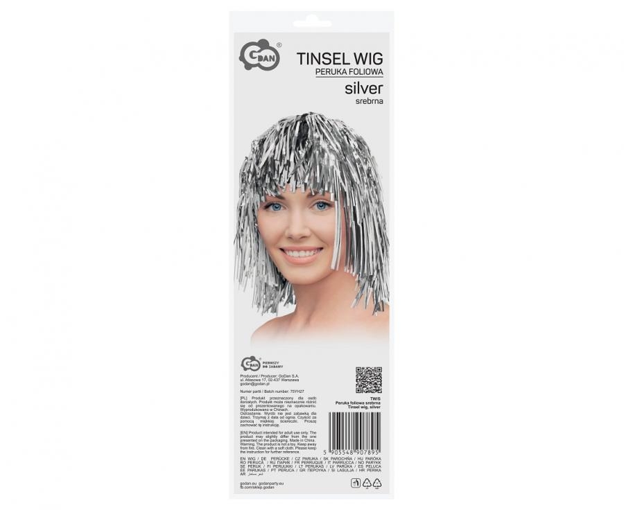 Перука от фолио цвят сребро /Gd/