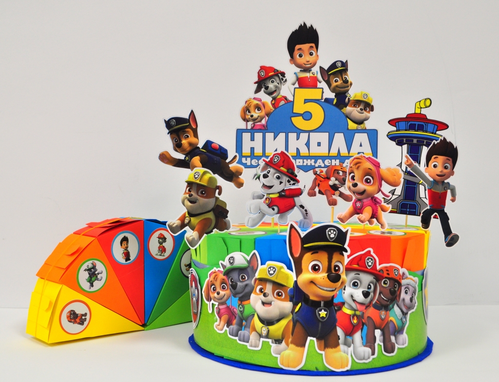 3Д Хартиена торта с персонализация Пес Патрул