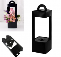 Подаръчна кутия за цветя, цвят черен, 29х11см /Km/