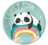 Хартиена чинийка Панда / Panda, 18 см., 6 бр. в опаковка /Gd/