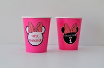 Персонализирана хартиена парти чашка 250 мл Мини Маус, 6бр. пакет