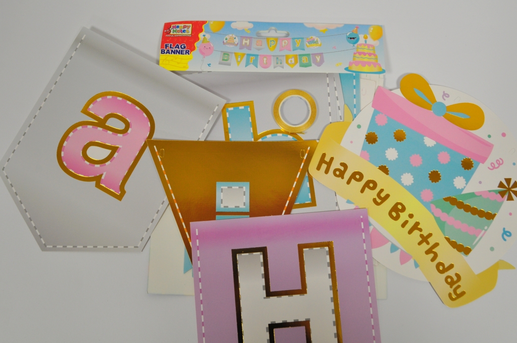 Банер гирлянд Пастелни цветове, Happy Birthday, 2,5м. /Gx/