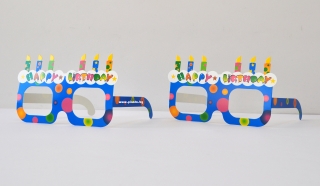 Парти очила Happy Birthday с разноцветни свещички, 12 бр. в пакет /mb/