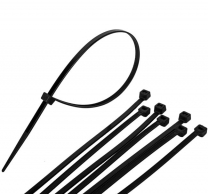 Пластмасови черни връзки, тип свинска опашка, за многократна употреба, 45 бр. /Mb/