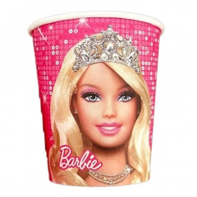 Хартиена чашка 200 мл Барби, 10 бр. в пакет /Pe/
