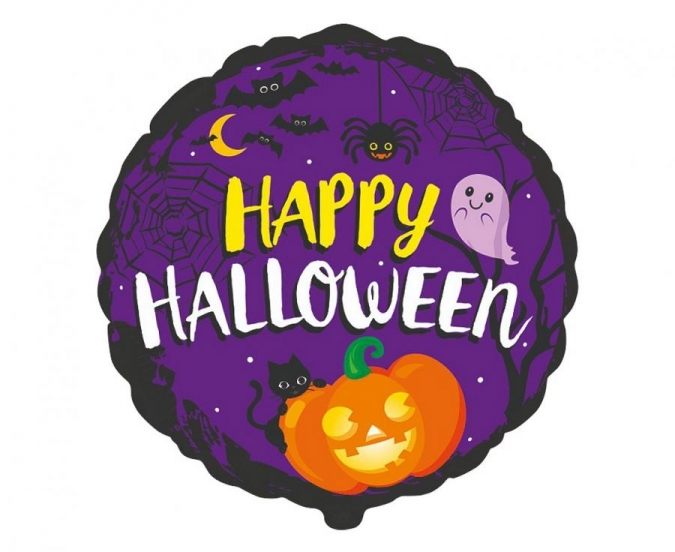 Фолиев балон Happy Halloween, Хелоуин, 48 см /Gd/