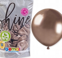 Балон хром, цвят розово злато, диаметър 33 см, 50 бр., Gemar GB120 #096 /UK/