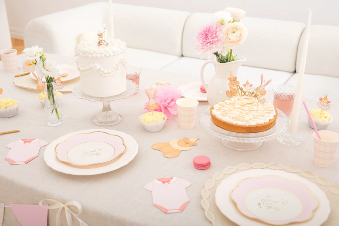 Хартиена чашка Бебе момиче ромбоиди, 270 мл, 6 бр. в опаковка /Pp/