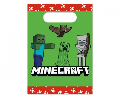 Подаръчни хартиени торбички Майнкрафт/Minecraft,  4 бр. в опаковка /Gd/
