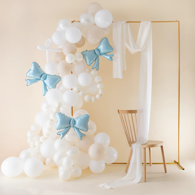 Фолиев балон Панделка, 55 см, 3бр., цвят син /Pp/