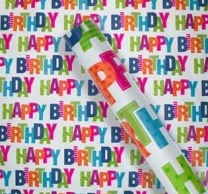 Опаковъчна хартия Happy Birthday, 150x70 см /Mb/