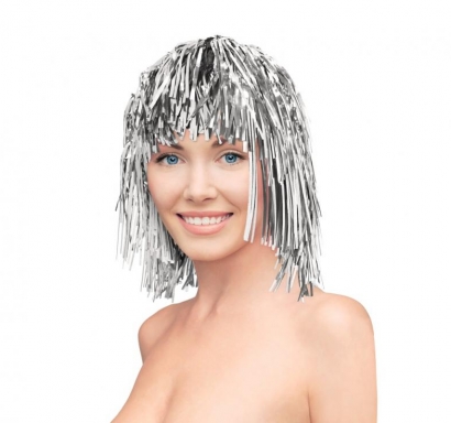 Перука от фолио цвят сребро /Gd/