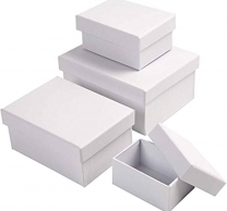 Кутия за сватба, кръщене, подаръци, правоъгълна, цвят бял, 46/32/23см /Sa/