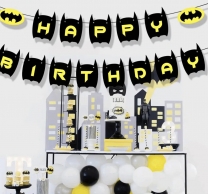 Банер гирлянд Батман, Happy Birthday, 2,5м. /Pe/