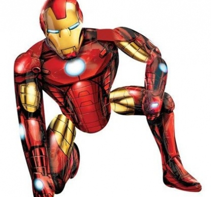 Голям стоящ 3D фолиев балон Железния Човек, 65см /Pe/