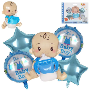 Комплект Балони "Baby Boy", Бебе момче /5 броя/ /Km/