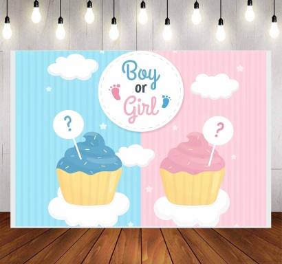 Винил за фон /декорация/ за разкриване на пола Boy or Girl, размер 100х70см